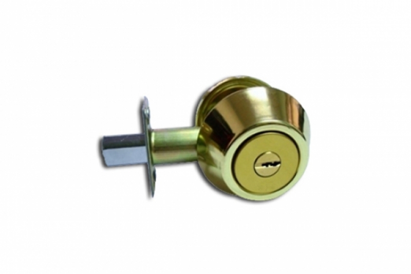 Brass single-cylinder deadbolt lock, alternate finish
